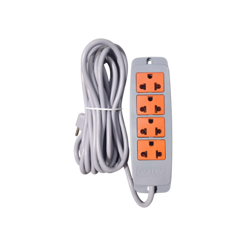 Extensión vulcanizado OPALUX 4 TOMAS 5m COLOR GRIS